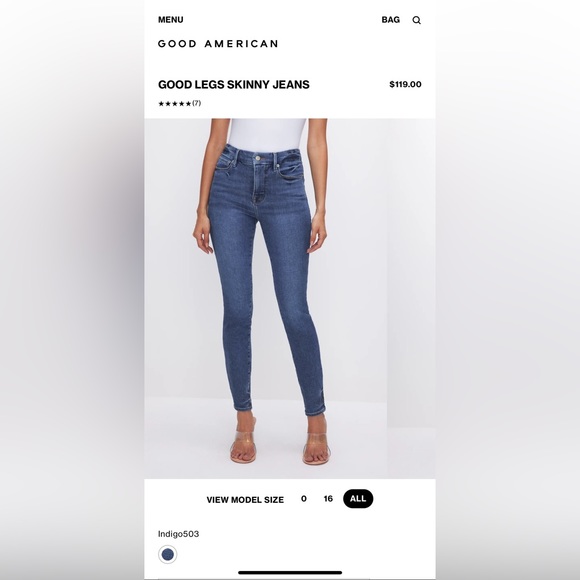 Good American Good Legs Skinny Jeans size 0 - Picture 2 of 16